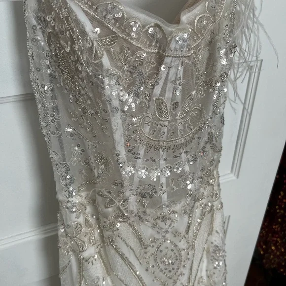 Ivory Sequin Bridal Gown - Picture 2 of 4